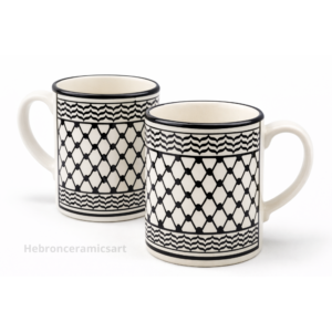 palestinian keffiyeh ceramic mug – traditional pattern