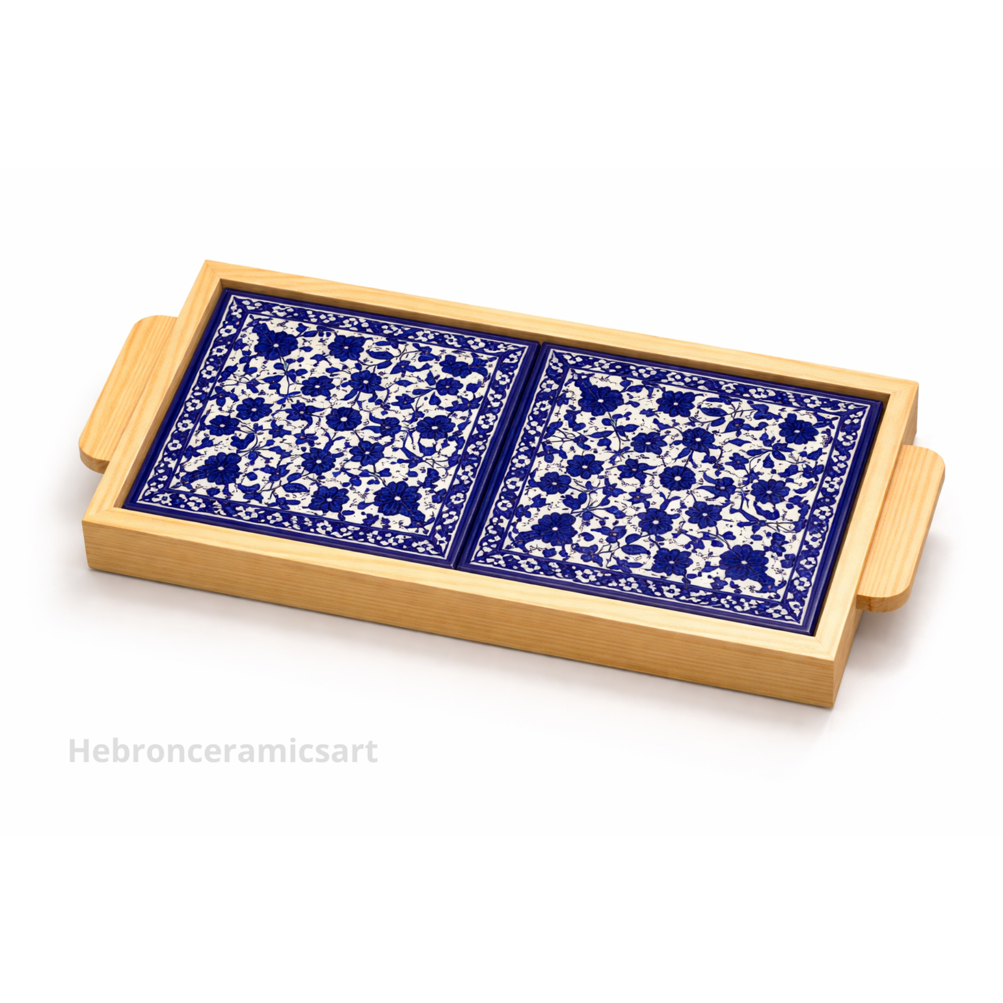 palestinian ceramic tile tray – floral pattern palestinian ceramic tile tray – floral pattern